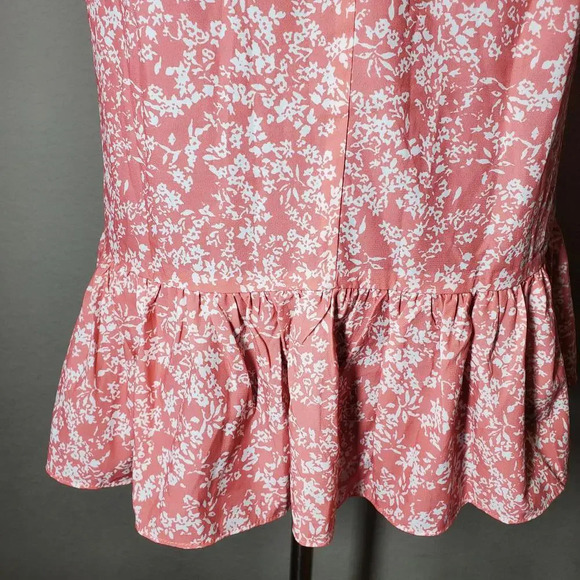 SHEIN Privé Allover Floral Print Tie Back Ruffle Hem Blouse Size Small - Picture 14 of 15